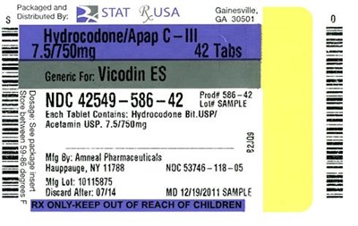 Hb-apap Ciii 7-5_500mg Label  42549 (Hb Apap Ciii 7 5 500mg Label  42549)